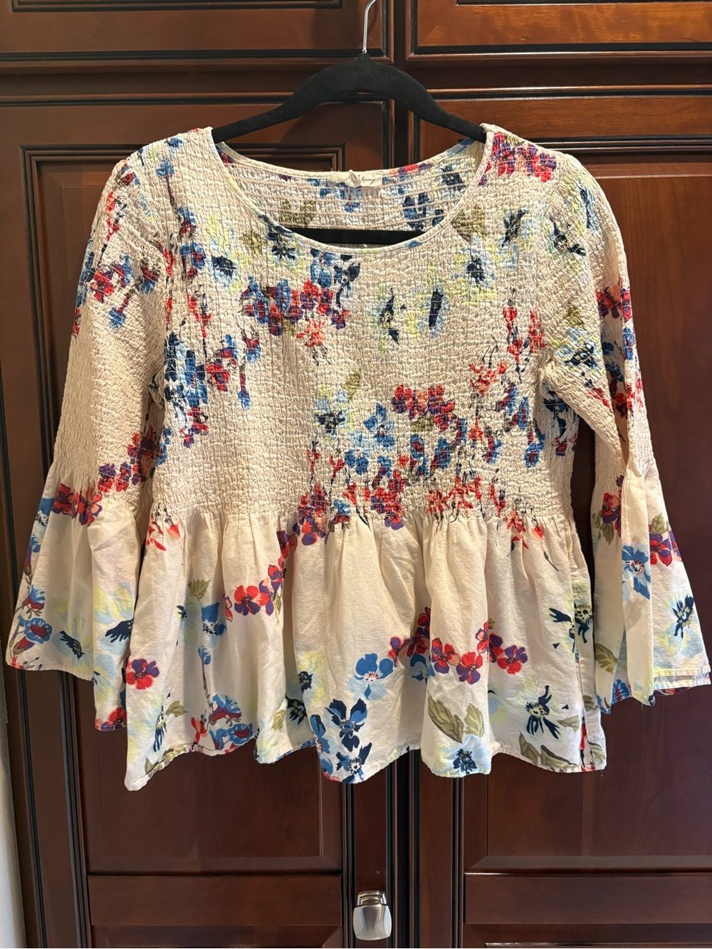 Jane and Delancey Floral Boho Smocked Blouse - XS
